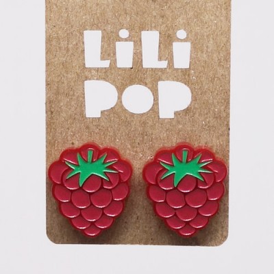 Boucles d'oreilles Lili POP- Framboise
